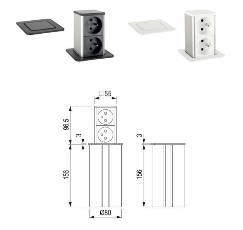 Elektrická zásuvka PowerUp 2x230V bílá